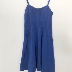 Strappy Blue Dress with Pockets in XS from Express